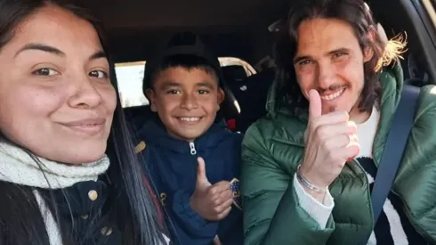 Santino, su madre y Cavani: un viaje inolvidable.
