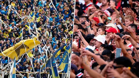 La bandera de River que generó polémica en los hinchas de Boca. 
