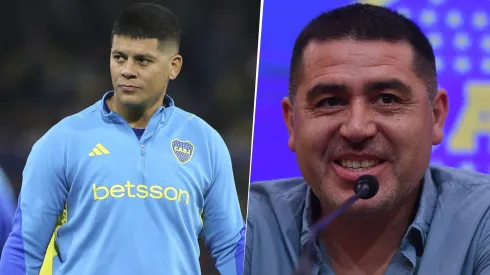 Marcos Rojo y Juan Román Riquelme en Boca
