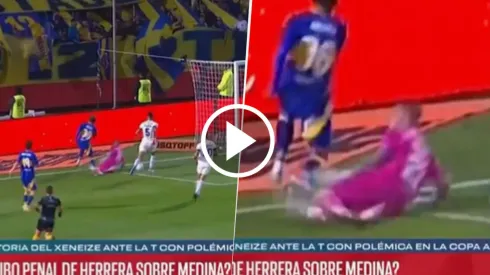 El posible penal a Cristian Medina que no se vio. 
