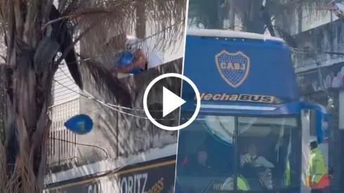 Un hincha de Boca recibió a Racing a metros del estadio.
