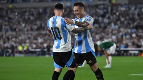 Messi y Lautaro a pura sonrisa. Argentina volvió a ganar. 
