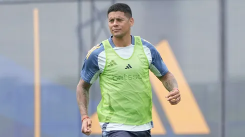 Marcos Rojo no formó parte de la práctica de fútbol de Boca. 
