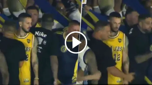 Benedetto, en la tribuna de La Bombonera alentando al Xeneize.
