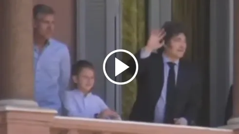 Martín Palermo junto a Javier Milei en la Casa Rosada
