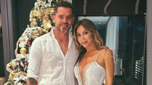 Fernando Gago junto a su pareja Verónica Lafitte.
