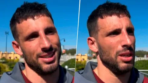 Jonathan Calleri y su reacción ante la consulta sobre si lo llamó Gallardo. 
