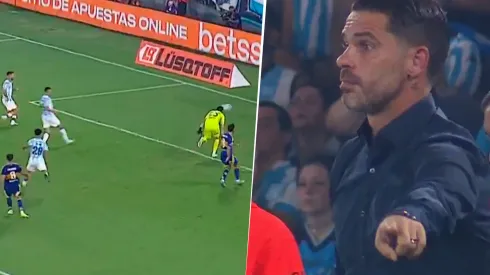 El entrenador advirtió a los jugadores de Boca minutos antes del primer gol de Racing.

