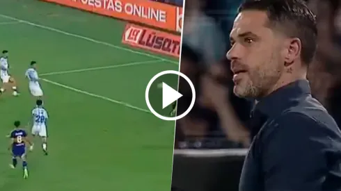 El enojo de Gago con Falcón Pérez tras el polémico gol de Racing.
