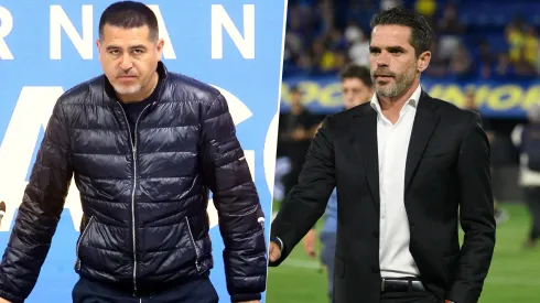 Riquelme y Gago se reunieron tras la práctica de este miércoles.
