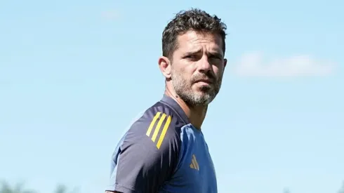 Gago probó equipos en la práctica en el Predio de Ezeiza. 
