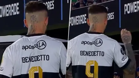Benedetto le hizo polémicos gestos a la hinchada de Olimpia.
