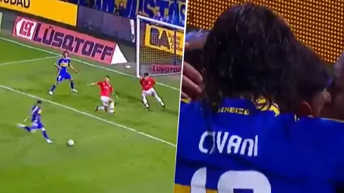Carlos Palacios convirtió el primer gol de Boca ante Estudiantes.
