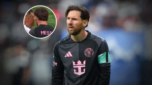 Lionel Messi tuvo un encontronazo con un ex Boca. 
