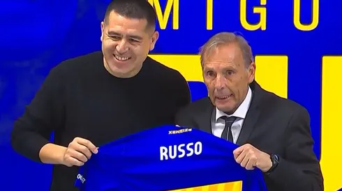 Riquelme presentó a Russo en Boca.
