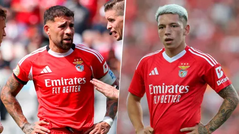 Las fotos que subieron Otamendi y Prestianni tras la victoria del Benfica. 
