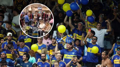 La reacción de los hinchas de Boca al ver a los jugadores de River. 
