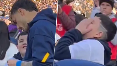 El tierno momento que protagonizó Paredes con un nene en La Bombonera.
