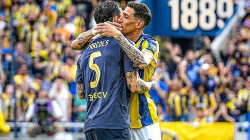 Paredes y Di María se enfrentaron hace poco en el Clausura 2025.
