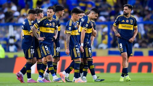 Un jugador de Boca, enojado con el arbitraje.
