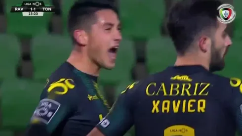 Juan Delgado anotó un golazo de cabeza y celebró como CR7