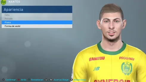 Emiliano Sala recreado en Pro Evolution Soccer
