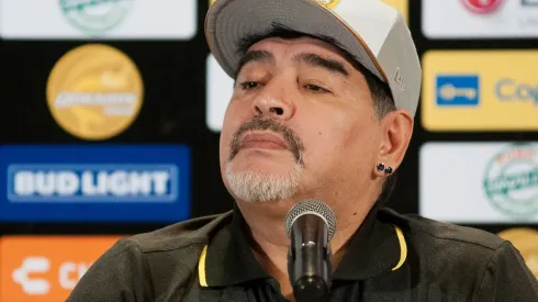 MEXICO: Presentacion de Diego Maradona como DT de Dorados de Sinaloa – CULIACAN, MEXICO – SEPTIEMBRE 10: Diego Armando Maradona durante la presentacion como Director Tecnico de Dorados de Sinaloa para el torneo Apertura 2018 de la Liga de ascenso MX en el Hotel Lucerna el 10 de Septiembre de 2018 en Culiacan, Mexico. (Foto: Jonathan Telles/JAM MEDIA)
