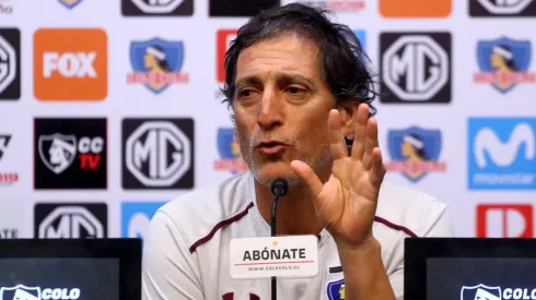 Conferencia de prensa de Mario Salas en el Estadio Monumental
