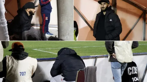 Johnny Herrera prefirió el bajo perfil y vio el partido a un costado de la cancha
