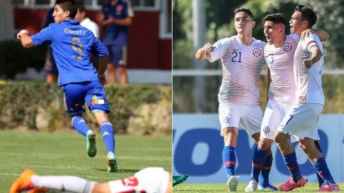 Mathías con la camiseta de la U y la Roja
