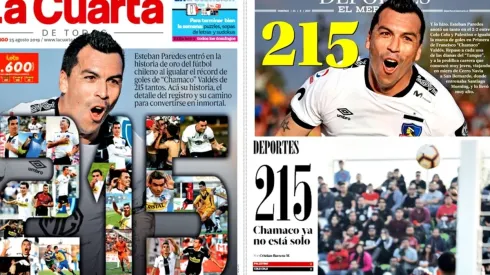 Paredes y su récord están en todas las portadas de la prensa chilena
