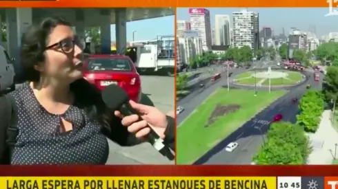 Una de las jóvenes que encaró al periodista de Canal 13.
