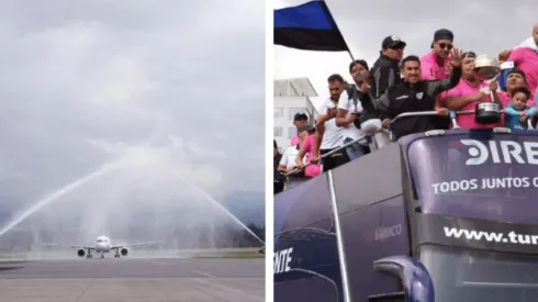 Arco de agua y bus descapotable: El recibimiento para Independiente del Valle