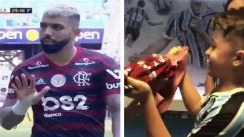 Gabigol cara y sello: Se burla de Gremio y luego le regala su camiseta a un niño hincha de ese equipo