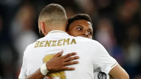 Rodrygo celebra a Benzema
