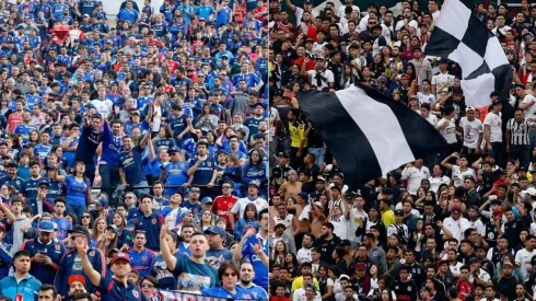 Hinchadas de la U y Colo Colo.
