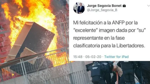 Jorge Segovia comenta en Twitter los desmanes en el Estadio Nacional
