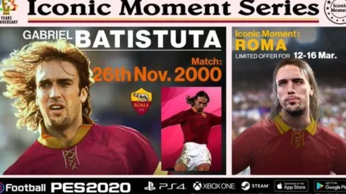 Batistuta "Momento Icónico" llega a myClub de PES 2020