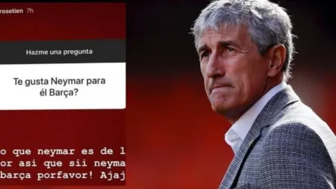 El hijo de Setien contestando preguntas en Instagram
