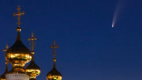 Así se ha visto el cometa Neowise en Rusia.
