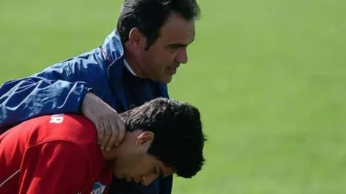 Martín Lasarte junto a Luis Suárez en Nacional de Uruguay
