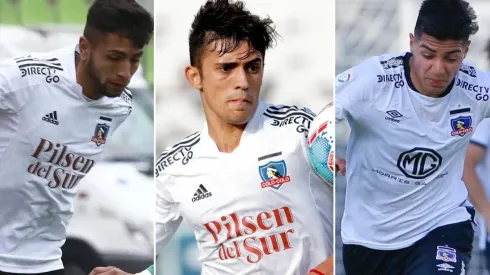 Jeyson Rojas, Pablo Solari y Williams Alarcón, parte de la patrulla juvenil de Colo Colo.
