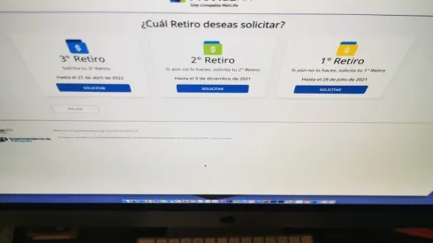 Todavía pueden ser solicitados los retiros anteriores.
