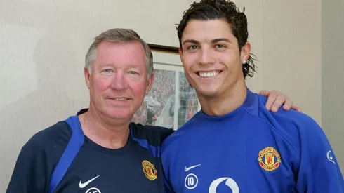 Cristiano Ronaldo junto a Sir Alex en su primera experiencia con el Man United
