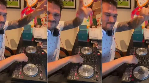 DJ Mark González la rompe mezclando música y ex estrellas del Liverpool se suman a la fiesta.
