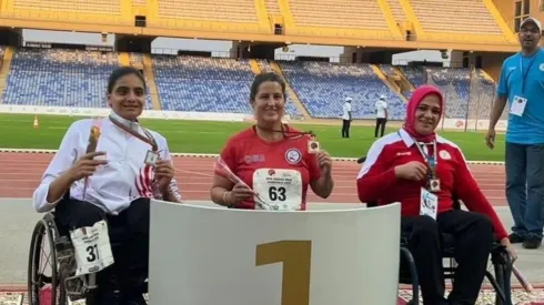 Francisca Mardones en el podio del Grand Prix de Marruecos
