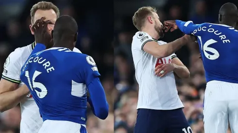 Harry Kane recibe el manotazo de Doucouré
