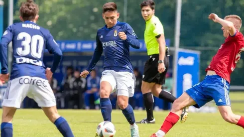 Joan Cruz fue titular en el último partido de la campaña. Foto: Comunicaciones Real Oviedo.
