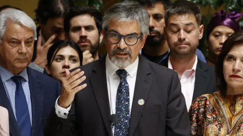 El ministro de Hacienda, Mario Marcel ofrece un punto de prensa tras el rechazo de la primera propuesta de Reforma Tributaria del Gobierno, en marzo pasado.
