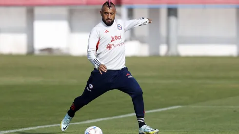 Arturo Vidal en el último entrenamiento antes de viajar a Bolivia.
